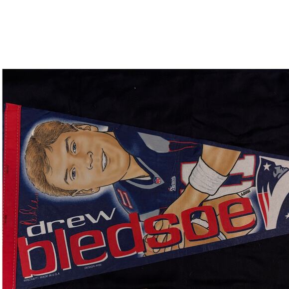 Officially Licensed NE Patriots NOS Drew Bledsoe Banner Football Wincraft USA - Picture 8 of 8